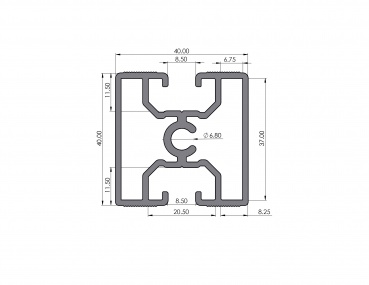 Solar rail 40x40 flat roof elevation